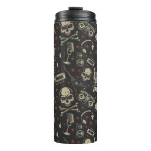 Bouteilles Isothermes Grunge musique crâne croisé motif