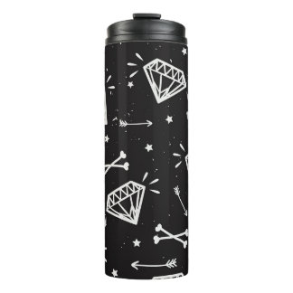 Bouteilles Isothermes Grunge rock : diamants, os motif.