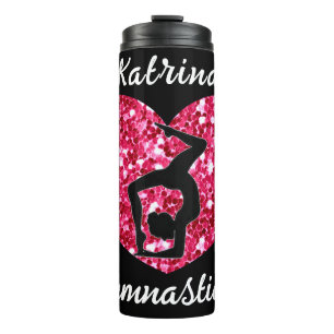 Bouteilles Isothermes Gymnastique noir et rose chaud Personnalisé