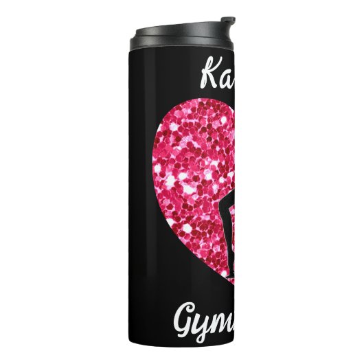 Bouteilles Isothermes Gymnastique noir et rose chaud Personnalisé (Tourné sur la gauche)