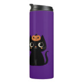 Bouteilles Isothermes Halloween/Automne/Automne/citrouille/chat (Tourné sur la droite)