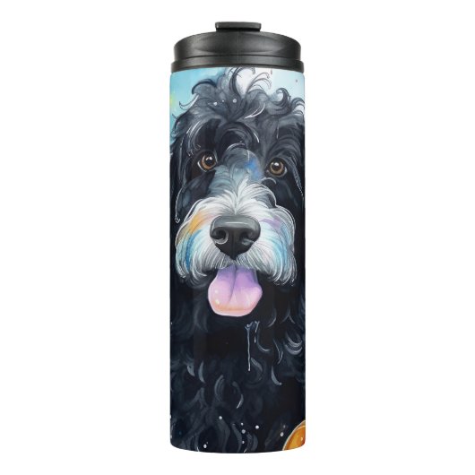 Bouteilles Isothermes Halloween Bernedoodle Avec La Peur Citrouille (Devant)