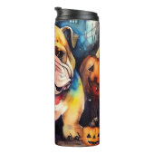 Bouteilles Isothermes Halloween Bulldog avec la peur Citrouille (Tourné sur la droite)