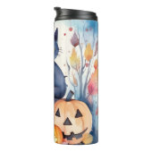 Bouteilles Isothermes Halloween Chat Bleu Oriental Avec Peur Citrouille (Tourné sur la droite)