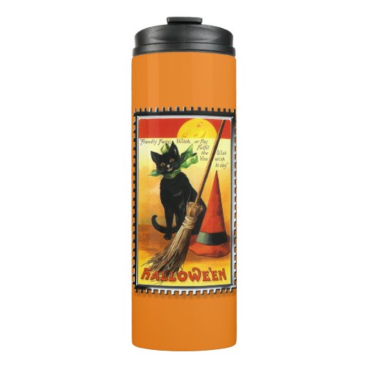 Bouteilles Isothermes Halloween Chat noir Tumbler thermique (Devant)
