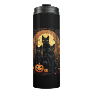 Bouteilles Isothermes Halloween Chat noir Van Gogh Witch Kawaii Citrouil