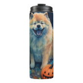 Bouteilles Isothermes Halloween Chow Chow Avec La Peur Citrouille (Devant)