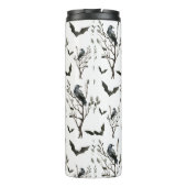 Bouteilles Isothermes Halloween Corbeaux chauves-souris noir et blanc Aq (Dos)