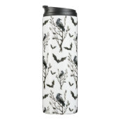 Bouteilles Isothermes Halloween Corbeaux chauves-souris noir et blanc Aq (Tourné sur la droite)