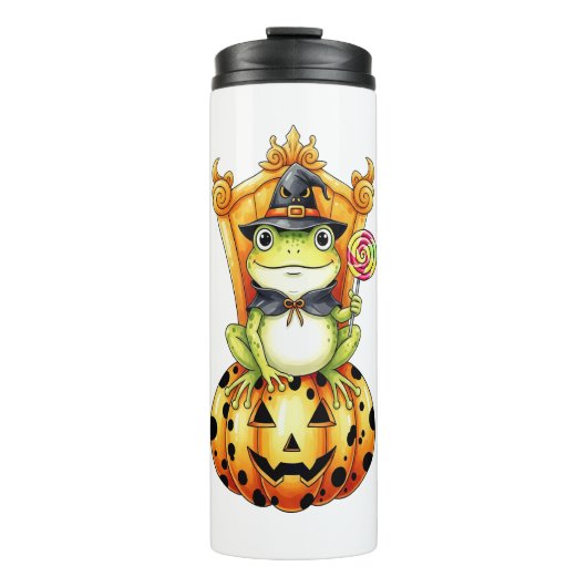 Bouteilles Isothermes Halloween Cute Frog sur Citrouille (Devant)