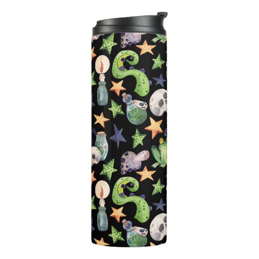 Bouteilles Isothermes Halloween éffrayant : Motif à main foncée. (Tourné sur la gauche)