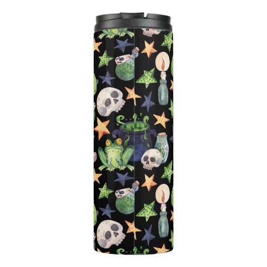 Bouteilles Isothermes Halloween éffrayant : Motif à main foncée. (Dos)