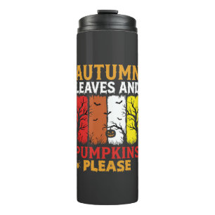 Bouteilles Isothermes Halloween Feuilles d'Automne et Citrouilles Design