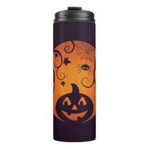 Bouteilles Isothermes Halloween Jack-o'-lantern citrouille visage et ara