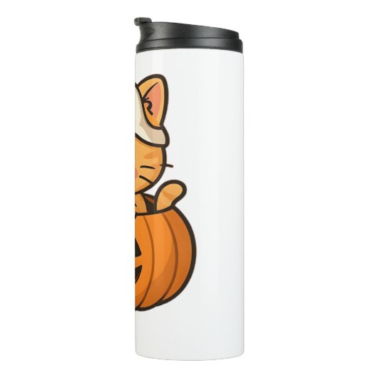 Bouteilles Isothermes Halloween Kitty à l'intérieur d'un T-shirt classiq (Tourné sur la droite)