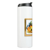 Bouteilles Isothermes Halloween Kitty assis à Jack-o'-lantern (Tourné sur la gauche)