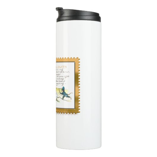 Bouteilles Isothermes Halloween Kitty assis à Jack-o'-lantern (Tourné sur la droite)