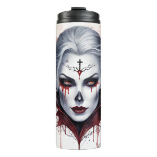 Bouteilles Isothermes Halloween mystique Vampire femme Aquarelle