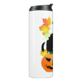 Bouteilles Isothermes Halloween Noir Kitty Batting Joli Feuilles (Tourné sur la gauche)