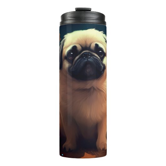 Bouteilles Isothermes Halloween Pekingese Avec Peur Citrouille (Devant)