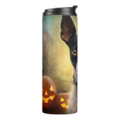 Bouteilles Isothermes Halloween Rat Terrier Avec La Peur Citrouille (Tourné sur la gauche)