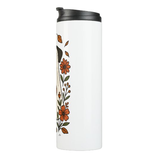 Bouteilles Isothermes Halloween Rottweiler avec Fleurs (Tourné sur la droite)