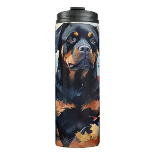 Bouteilles Isothermes Halloween Rottweiler avec la peur Citrouille