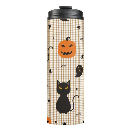 Bouteilles Isothermes Halloween sans couture motif avec chat noir et gho (Devant)