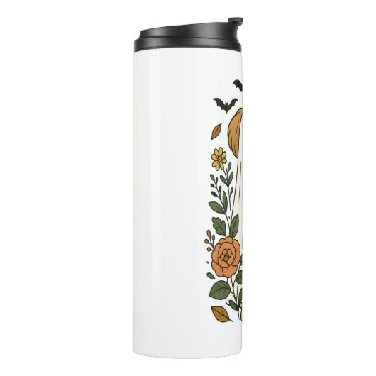 Bouteilles Isothermes Halloween Shih Tzu avec des fleurs d'automne (Tourné sur la gauche)