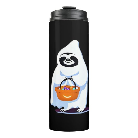 Bouteilles Isothermes Halloween sloth dressed as ghost going trick or tr (Devant)