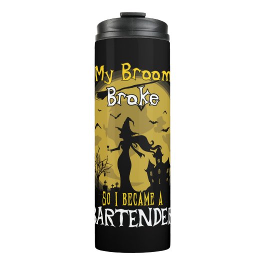 Bouteilles Isothermes Halloween sorcière barman (Devant)