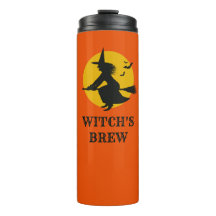 Halloween Sorcière Volante Thermal Voyage Mug