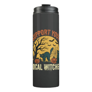 Bouteilles Isothermes Halloween Soutenez Vos Sorcières Locales Chat Noir