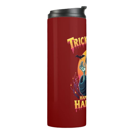 Bouteilles Isothermes Halloween Spooky Vibes: Trick or Treat Skeleton (Tourné sur la gauche)