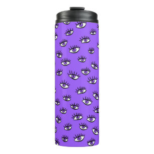 Bouteilles Isothermes Halloween violet éffrayante des yeux mal
