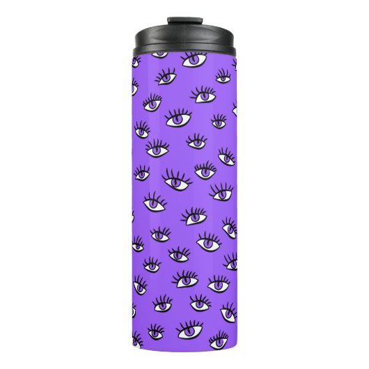 Bouteilles Isothermes Halloween violet éffrayante des yeux mal (Devant)