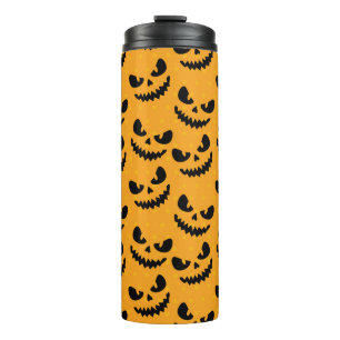 Bouteilles Isothermes Halloween : visages effrayants, style vintage.