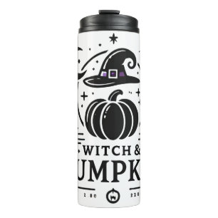 Bouteilles Isothermes Halloween Witch Casquette et Citrouille Design Mag