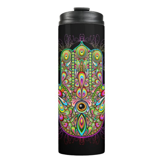 Bouteilles Isothermes Hamsa Fatma Main Psychedelic Art (Devant)