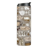 Bouteilles Isothermes Hand drawn doodle coffee pattern background (Tourné sur la gauche)