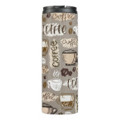 Bouteilles Isothermes Hand drawn doodle coffee pattern background (Dos)