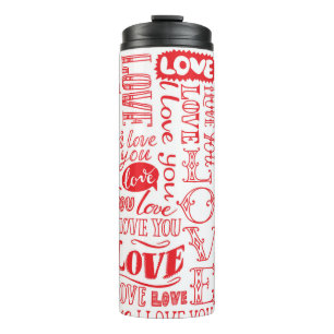 Bouteilles Isothermes hand-drawn seamless background with love doodles