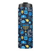 Bouteilles Isothermes Hanoukka Symboles Motif bleu (Devant)