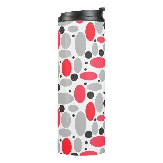 Bouteilles Isothermes haricots et pois rétro rouge gris blanc motif (Tourné sur la gauche)