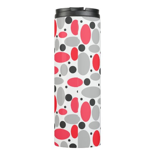 Bouteilles Isothermes haricots et pois rétro rouge gris blanc motif (Dos)