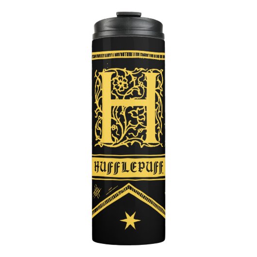 Bouteilles Isothermes Harry Potter | Bannière Monogramme Hufflepuff (Devant)