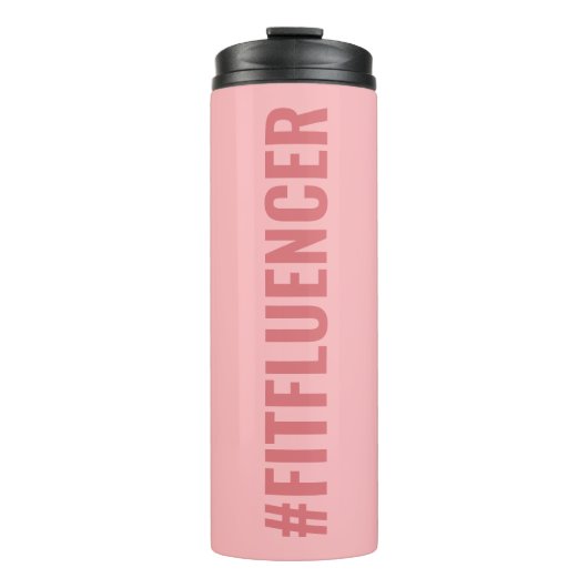 Bouteilles Isothermes Hashtag Fitfluencer Soft Pink Modern Slogan (Devant)