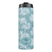 Bouteilles Isothermes Hawaiian Palm Tree Silhouette Motif Turquoise ID10 (Devant)