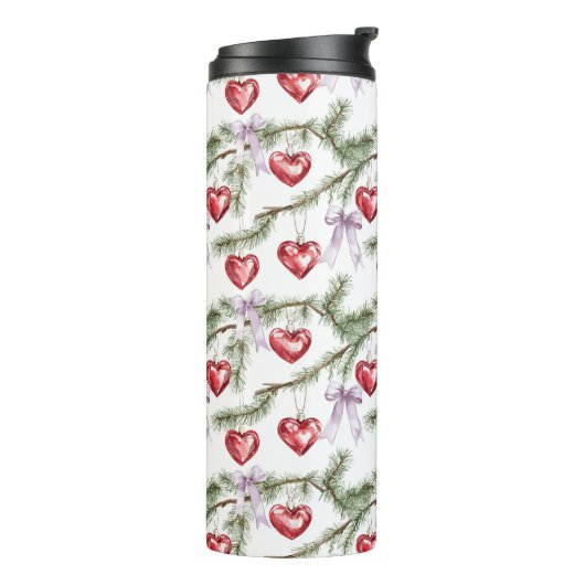 Bouteilles Isothermes Hearts Trees Red Purple Bows Christmas (Tourné sur la gauche)