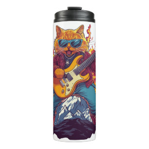 Bouteilles Isothermes Heavy Meowtal – T-shirt graphique Rocking Cat pour